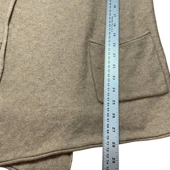ARITZIA BABATON Wool Cashmere Blend Open Front Long Sleeve Sweater in Camel Sz S - Picture 8 of 10